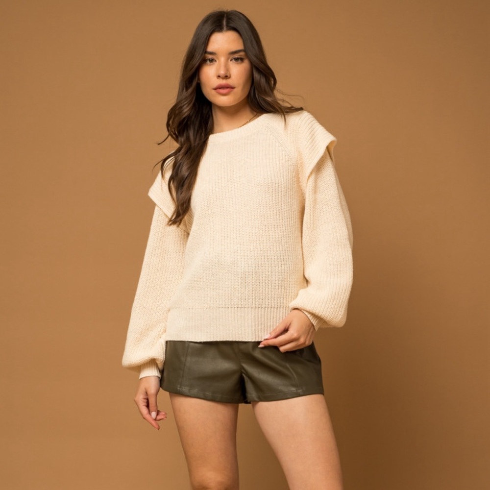Cream Puff Sleeve Sweater